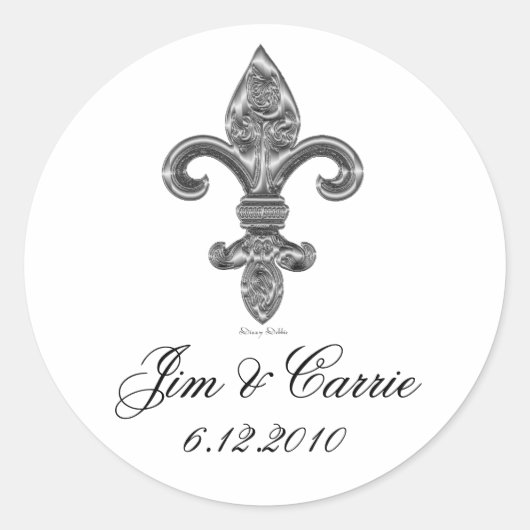 Silver Fleur De Li Sticker (Vorderseite)