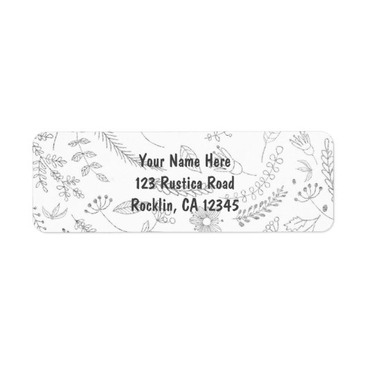 Silver Floral Blätter Rustikale Hochzeitseinladung (Vorne)