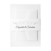 Silver Floral Blüh Border on White Wedding Einladungsbanderole (Vorderseite Beispiel)