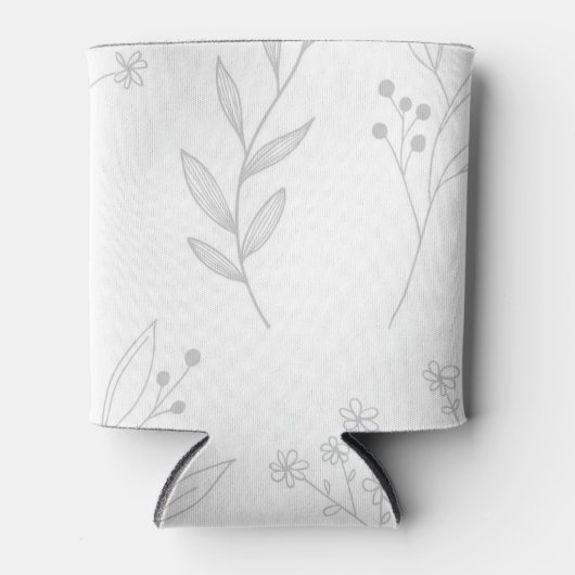 Silver Floral Boho Wedding Dosenkühler (Vorderseite)