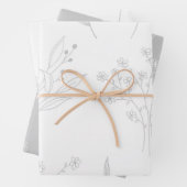 Silver Floral Boho Wedding Geschenkpapier Set (Beispiel)