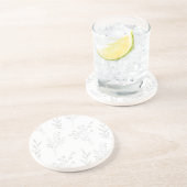 Silver Floral Boho Wedding Getränkeuntersetzer (Seite)
