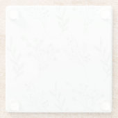 Silver Floral Boho Wedding Glasuntersetzer (Rückseite)