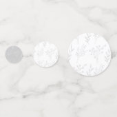 Silver Floral Boho Wedding Konfetti (Rückseiten)