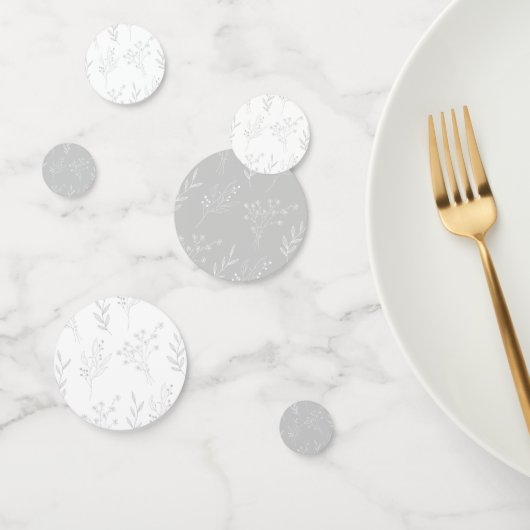 Silver Floral Boho Wedding Konfetti (Gruppe)