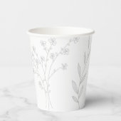 Silver Floral Boho Wedding Pappbecher (Rückseite)