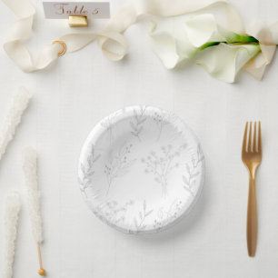 Silver Floral Boho Wedding Pappteller