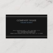 Silver Floral Border Visitenkarte (Rückseite)