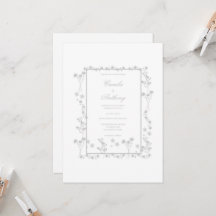 Silver Floral Border Wedding