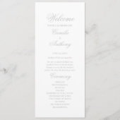 Silver Floral Border Wedding Programm (Vorderseite)