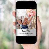 Silver floral Brautparty Foto danke Karte