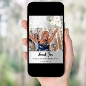 Silver floral Brautparty Foto danke Karte