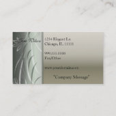 Silver Floral Business Card Visitenkarte (Rückseite)