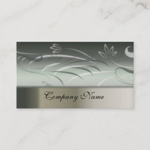Silver Floral Business Card Visitenkarte