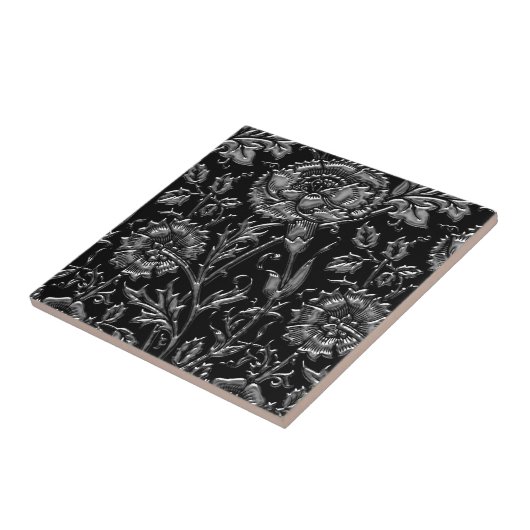 Silver Floral Chic Fliese (Seite)