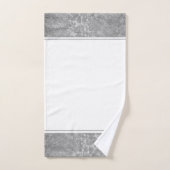 Silver Floral Damask Badhandtuch Set (Handtuch)