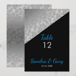 Silver Floral Damask Einladung