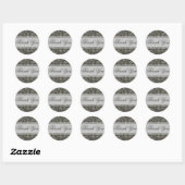 Silver Floral Danke Sticker/Siegel Runder Aufkleber (Blatt)