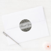 Silver Floral Danke Sticker/Siegel Runder Aufkleber (Umschlag)