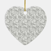 Silver Floral Elegance 25. Hochzeitstag Keramikornament (Hinten)