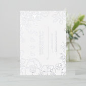 Silver Floral Elegant Wedding UAWG Folieneinladung (Stehend vorne)
