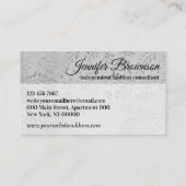Silver Floral Fashion Dress Hanger Visitenkarte (Rückseite)