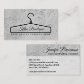 Silver Floral Fashion Dress Hanger Visitenkarte (Vorne/Hinten)