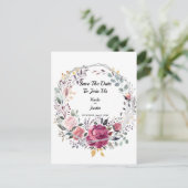 Silver Floral Frame Trending Wedding Postkarte (Stehend Vorderseite)