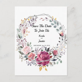 Silver Floral Frame Trending Wedding Postkarte