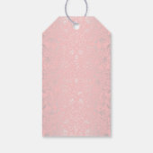 Silver Floral Garden Pink Wedding Geschenkanhänger (Rückseite)