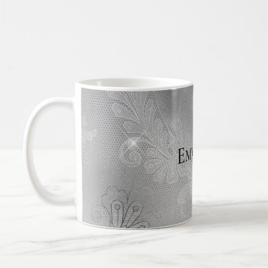 Silver Floral Lace Kaffeetasse (Links)