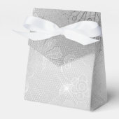 Silver Floral Lace Wedding Geschenkschachtel (Vorderseite)
