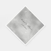 Silver Floral Lace Wedding Serviette (Ecke)