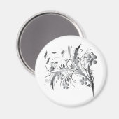 Silver Floral Magnet (Vorderseite/Rückseite)