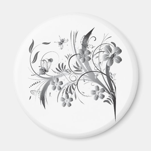 Silver Floral Magnet (Vorne)