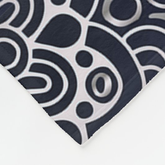 Silver Floral Mandala Fleecedecke (Ecke)