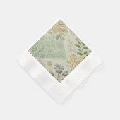 Silver Floral Motif Design Serviette (Ecke)