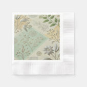 Silver Floral Motif Design Serviette (Vorderseite)