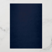 Silver Floral Navy Butterfly Boy Taufe Folieneinladung (Rückseite)