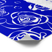 Silver Floral on Royal Blue Poster (Ecke)