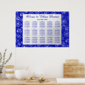 Silver Floral on Royal Blue Poster (Küche)