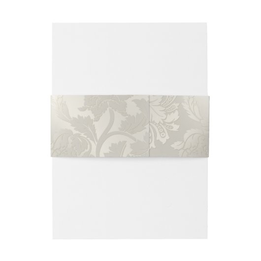 Silver Floral Pattern Bellyband Einladungsbanderole (Rückseitenbeispiel)
