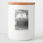 Silver Floral Product Labels mit Monogram Logo Lebensmitteletikett (Vorderseite)