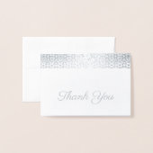 Silver Floral Snowflake Scallop Vielen Dank Folienkarte (Vorderseite mit Umschlag)