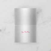 Silver Floral Swirl & Bow pink Danke Karte (Innenseite)