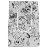 Silver Floral und Hummingbird Mittlere Geschenktüte (Rückseite)