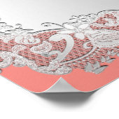 Silver Floral Wedding Chart 24x36 Poster (Ecke)