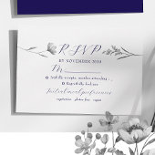 Silver Floral Wedding RSVP Card