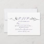 Silver Floral Wedding RSVP Card Karte (Vorderseite)