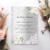Silver Florals Invitación Bodas de Diamante Einladung